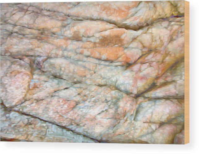 Theresa Tahara Wood Print featuring the photograph Colorful Rock Abstract by Theresa Tahara