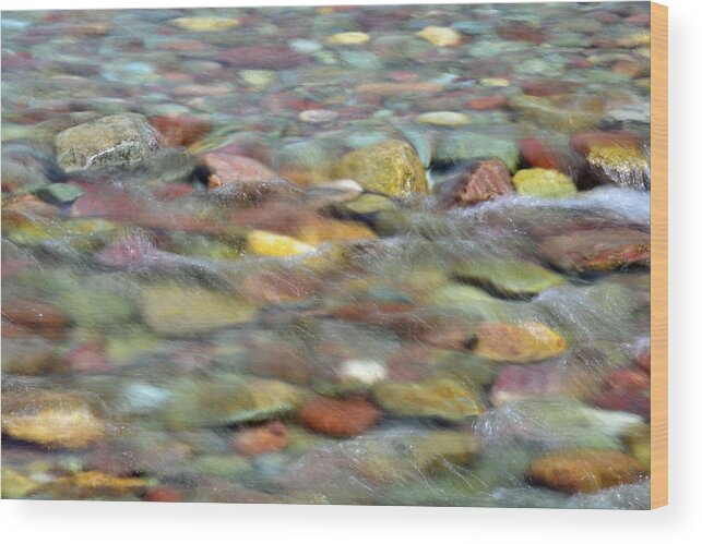 Glacier Wood Print featuring the photograph Colorful Rocks in Two Medicine River in Glacier National Park by Bruce Gourley