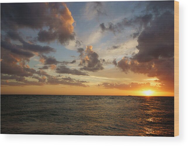 Fort Myers Wood Print featuring the photograph Colorful Sky on Lover's Key by Daniel Woodrum