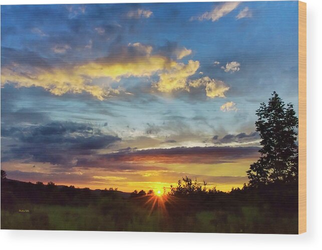 Sunset Wood Print featuring the photograph Colorful Sunset Landscape by Christina Rollo