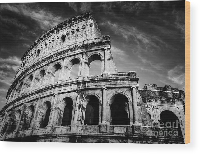 Colosseum Wood Print featuring the photograph Colosseum in Rome by Michal Bednarek