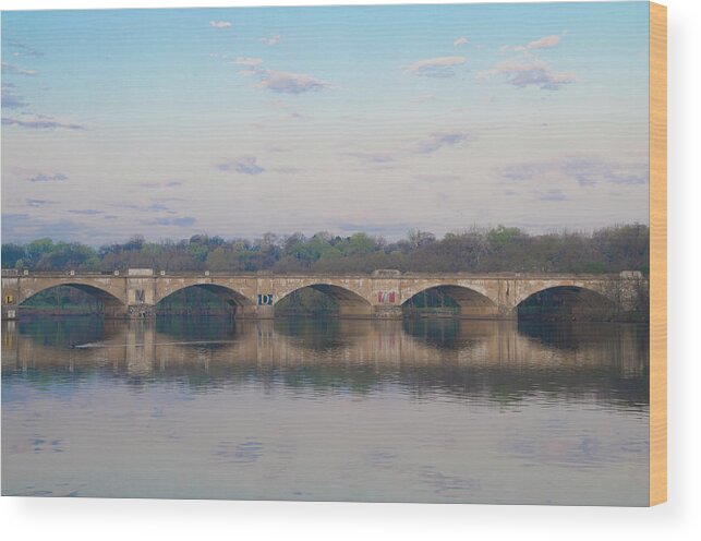 Columbia Wood Print featuring the photograph Columbia Railroad Bridge - Philadelphia by Bill Cannon