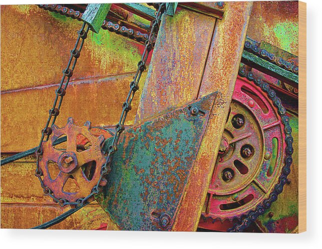 Farming Wood Print featuring the photograph Combine by Ed Broberg