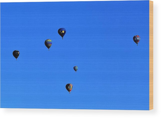 Hot Air Balloons Wood Print featuring the photograph Come Together by John Glass