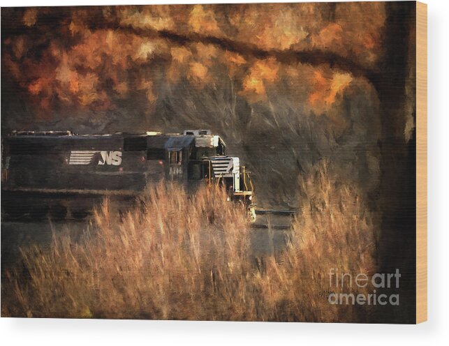 Train Wood Print featuring the photograph Comin' Round The Mountain by Lois Bryan