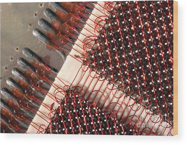 Historic Computer Wood Print featuring the photograph Computer Core Memory by Ted Kinsman
