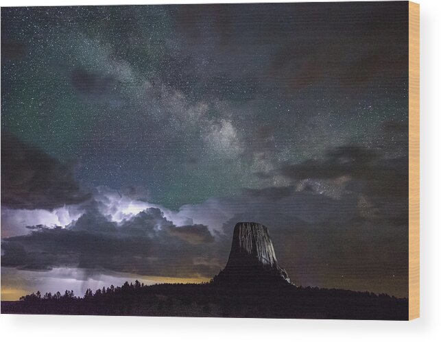 Devils Tower Wood Print featuring the photograph Convergence I by Greni Graph