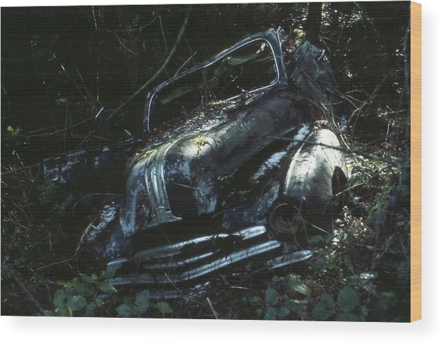 Old Car Wreck Wood Print featuring the photograph Convertible by Laurie Stewart