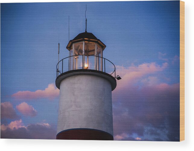 Lighthouse Wood Print featuring the photograph Cooperstown Lighthouse by Don Johnson