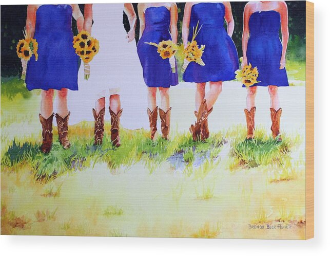 Bride Wood Print featuring the painting Country Bride by Brenda Beck Fisher