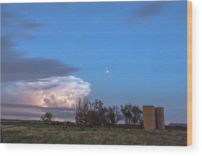 Lightning Wood Print featuring the photograph Country Storm Gone By by James BO Insogna