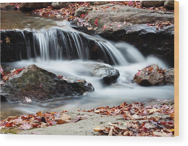 Waterfall Wood Print featuring the photograph Coxing Kill in Autumn #1 by Jeff Severson