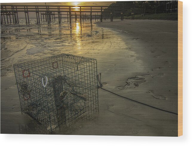 Crabtrap Wood Print featuring the photograph Crabtrap at Dusk by Dorothy Cunningham