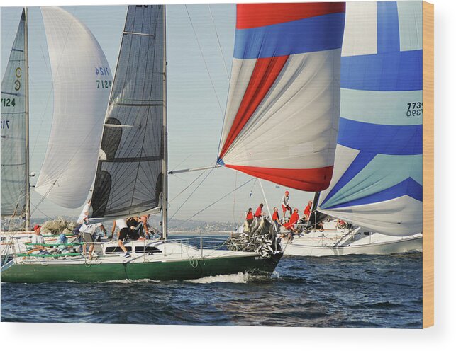 Sailing Wood Print featuring the photograph Crew Work by David J Shuler