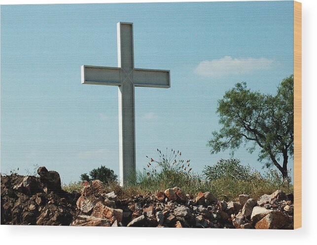 God Wood Print featuring the photograph Cross by Teresa Blanton