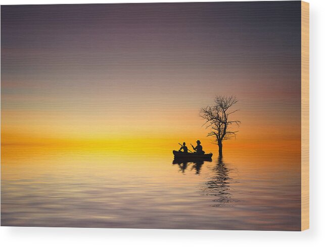 Cruise Wood Print featuring the pyrography Cruise by Bess Hamiti