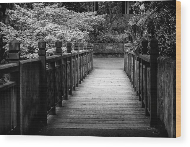 Bridge Wood Print featuring the photograph Crystal Garden Bridge by Steven Clark