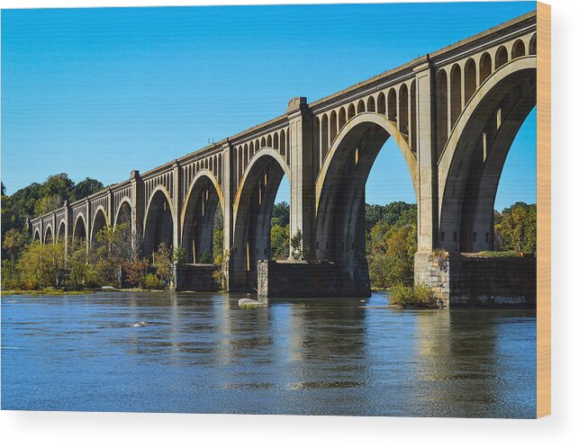 Bridge Wood Print featuring the photograph CSX A-Line Bridge by Aaron Dishner