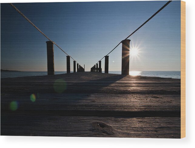 Currituck Sound Wood Print featuring the photograph Currituck Sunset by David Sutton