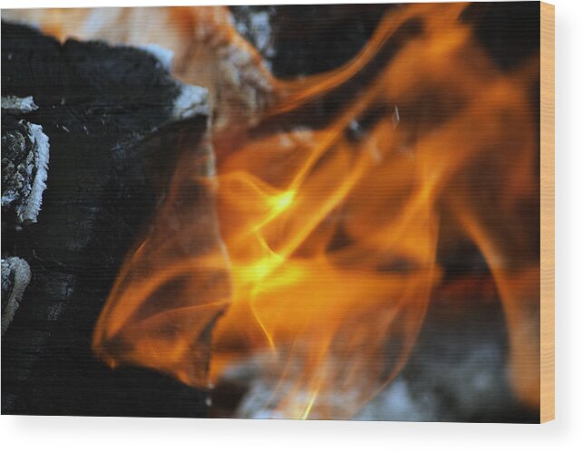 Flames Wood Print featuring the photograph Dancing Fire by Edward Hawkins II
