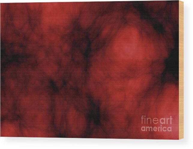 Dark Wood Print featuring the digital art Dark red glowing cloud by Michal Boubin
