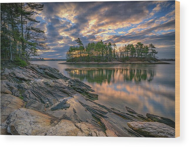 Wolfe's Neck Woods State Park Wood Print featuring the photograph Dawn at Wolfe's Neck Woods by Rick Berk