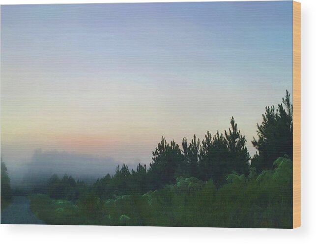 Landscape Wood Print featuring the digital art Dawn in Chatham by Gina Harrison