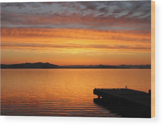 Dawn Wood Print featuring the photograph Dawn in the Sky at Dusavik by Charles and Melisa Morrison