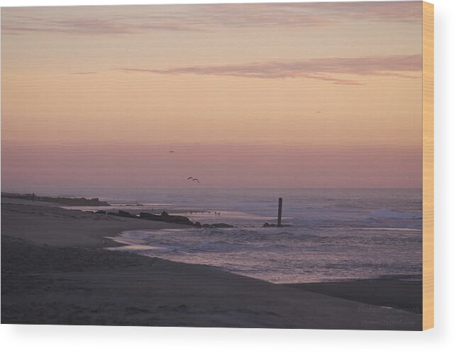 Beach Wood Print featuring the photograph Dawns Purple Hues by Robert Banach