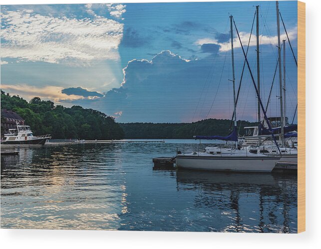 Sunset Wood Print featuring the photograph Day/NIght by Jack Peterson