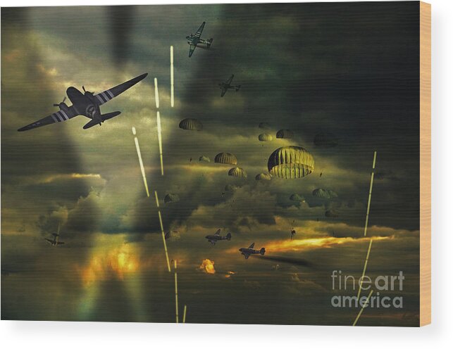 Ww2 Parachute Wood Print featuring the digital art Day of Days by Airpower Art
