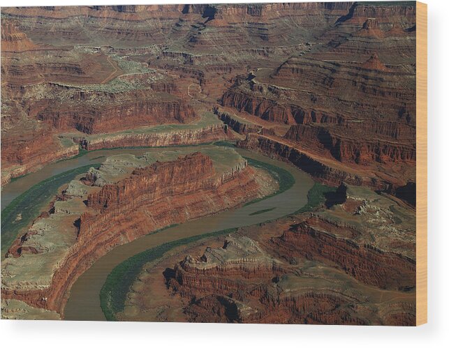 Dead Horse Point Wood Print featuring the photograph Dead Horse Point from the Air by Jean Clark