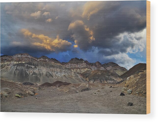 Death Valley National Park Wood Print featuring the photograph Death Valley Sunset Storm by Kyle Hanson