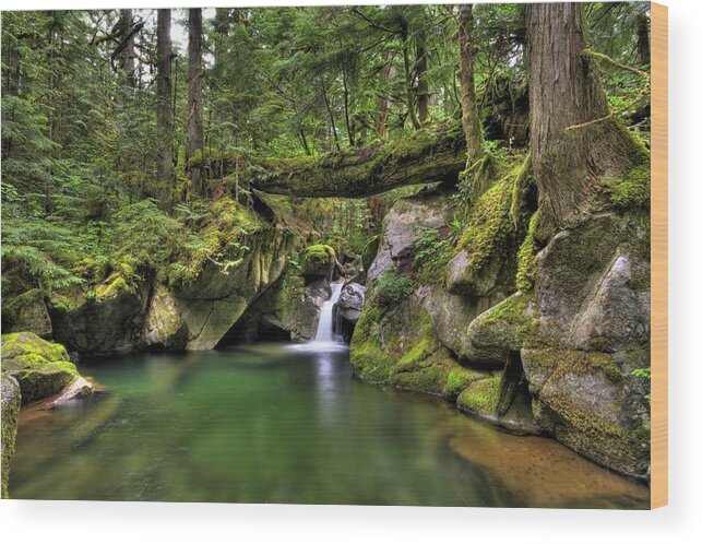 Hdr Wood Print featuring the photograph Deception Creek by Brad Granger