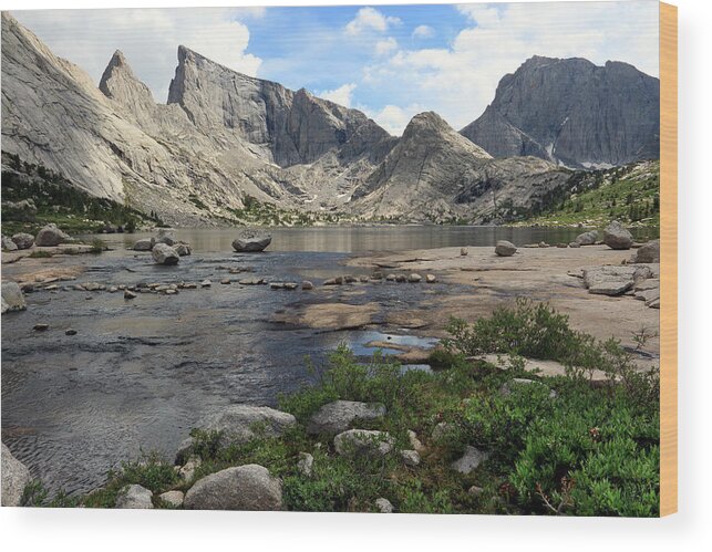 Wyoming Wood Print featuring the photograph Deep Lake and Temple Mountains by Brett Pelletier