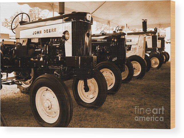 Tractor Wood Print featuring the photograph Deere Display by Kevin Fortier