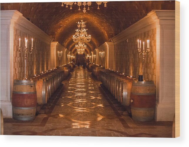 Winery Wood Print featuring the photograph Del Dotto Wine Cellar by Scott Campbell
