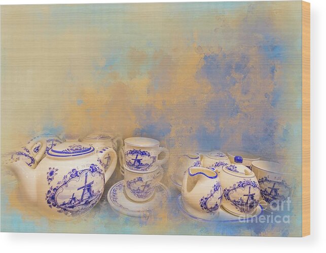 Delft Blue Wood Print featuring the photograph Delft Blue by Eva Lechner