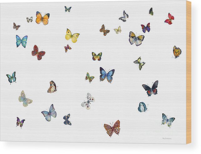 Butterflies Wood Print featuring the painting Delphine by Amy Kirkpatrick