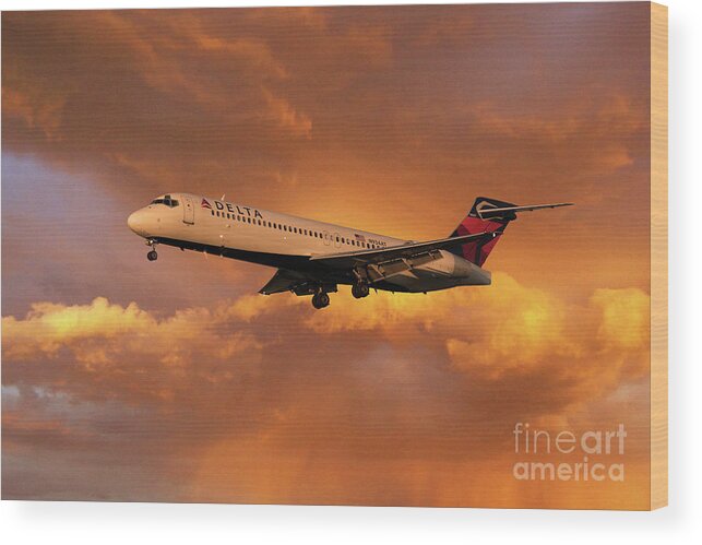 Delta Wood Print featuring the digital art Delta_Boeing 717-200 N934AT by Airpower Art