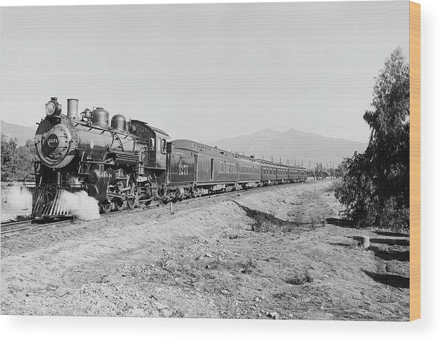 Vintage Train Wood Print featuring the photograph Deluxe Overland Limited Passenger Train by War Is Hell Store