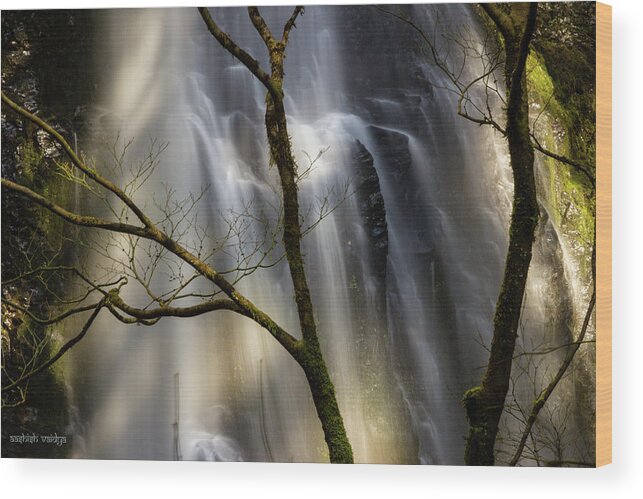 Waterfall Wood Print featuring the photograph Details of Double Falls, Oregon by Aashish Vaidya