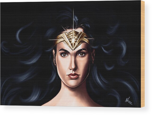 Portrait Wood Print featuring the digital art Diana by Norman Klein