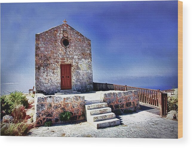 Chapel Wood Print featuring the photograph Dingli Chapel by Pennie McCracken