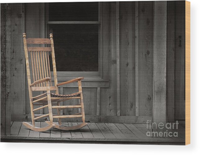Art Wood Print featuring the photograph Dock Chair by Sebastian Mathews Szewczyk