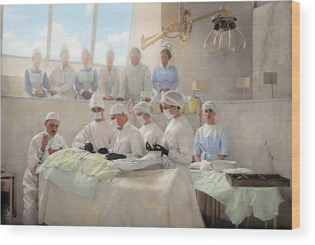 Anesthetic Wood Print featuring the photograph Doctor - Operation Theatre 1905 by Mike Savad