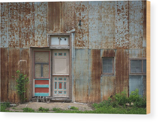  Wood Print featuring the photograph Door, Toronto, Kansas by Bud Simpson
