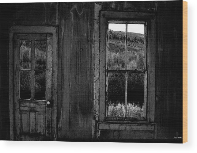 Black And White Wood Print featuring the photograph Double Pains by Joseph Noonan