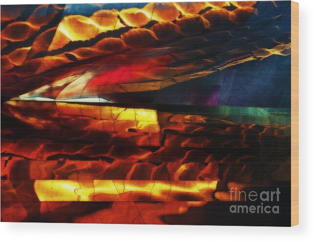 Reflection Wood Print featuring the photograph Dragon Scales by Frank Larkin