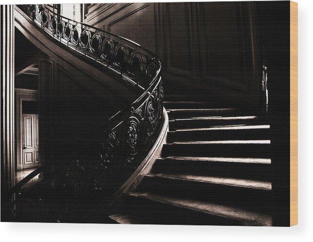 Stairway Wood Print featuring the photograph Dramatic Stairway Scene by Joseph Hollingsworth